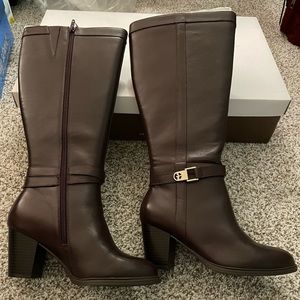 Tall boots, oxblood, leather, Giani Bernini, size 7W and wide calf